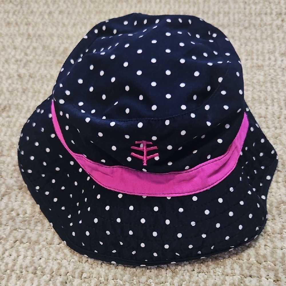Polka Dot Kids Bucket Hat - Black and Pink